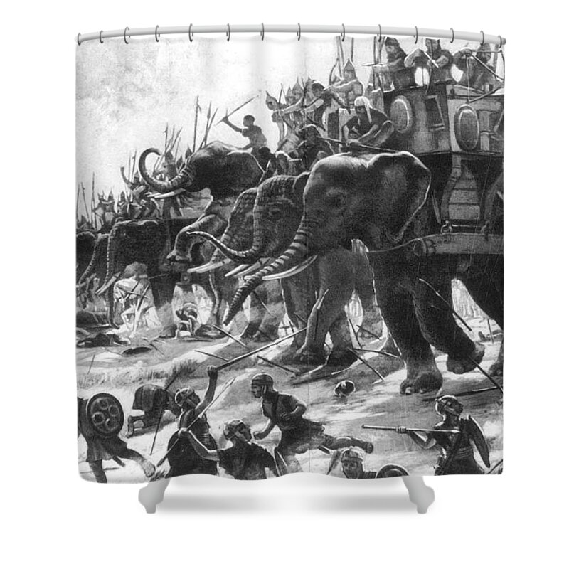 History Shower Curtain featuring the photograph Battle Of Zama, Hannibals Defeat by Photo Researchers