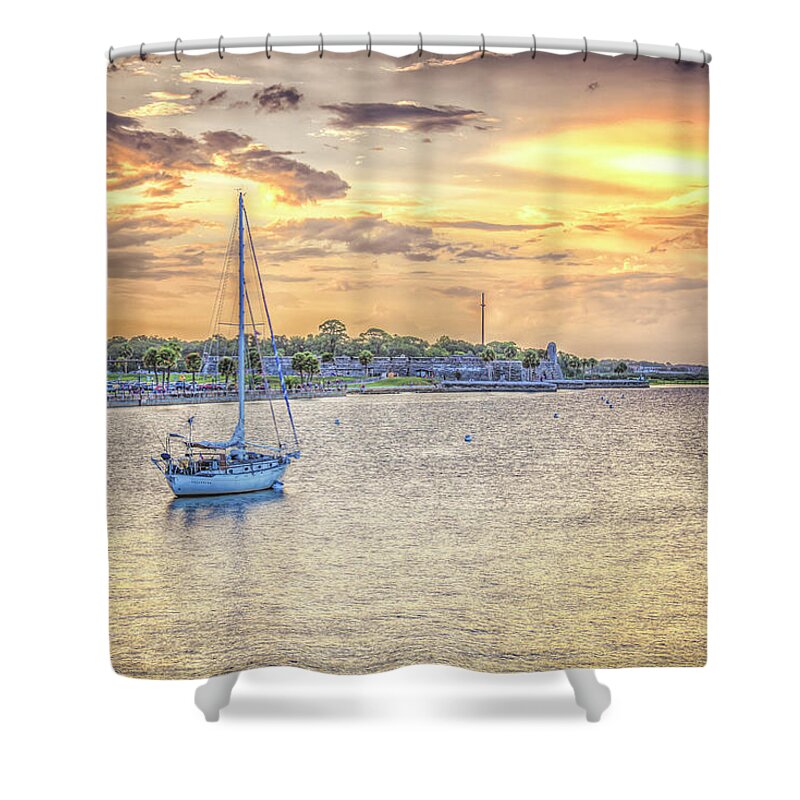 St. Augustine Shower Curtain featuring the photograph Bayfront Sunset by Joseph Desiderio