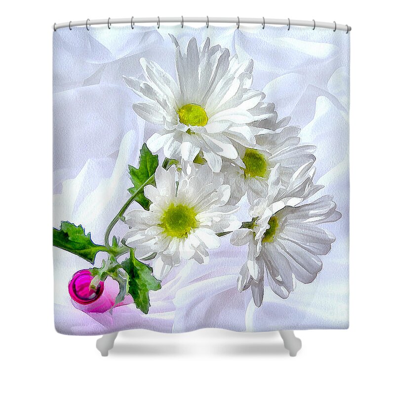 Daisy Shower Curtain featuring the photograph Be Happy by Krissy Katsimbras