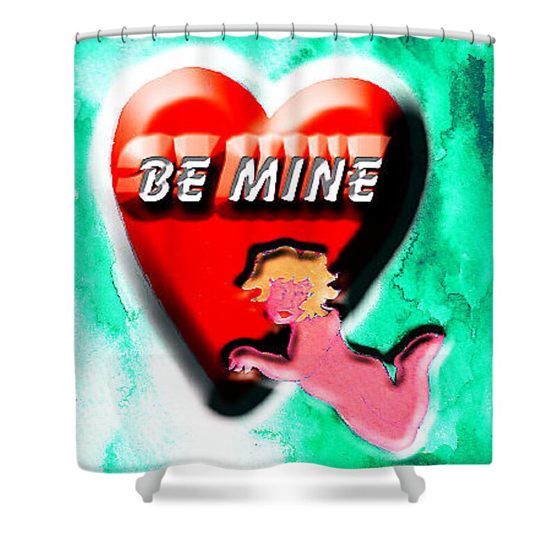 Valentine Shower Curtain featuring the painting Be Mine 2 by Genevieve Esson