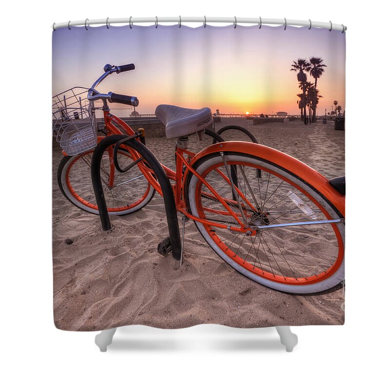 Yhun Suarez Shower Curtain featuring the photograph Beach Bike by Yhun Suarez