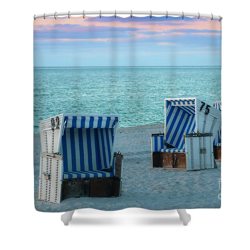 Germany Shower Curtain featuring the photograph Beach Chair at Sylt, Germany by Amanda Mohler