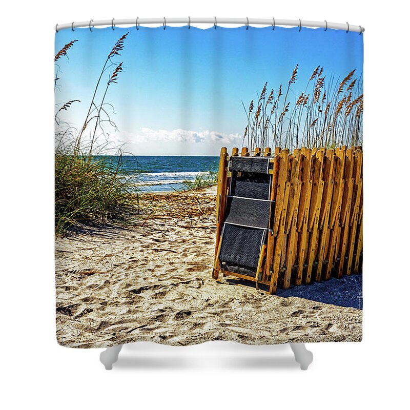 Chairs Shower Curtain featuring the photograph Beach Chairs by Paul Mashburn