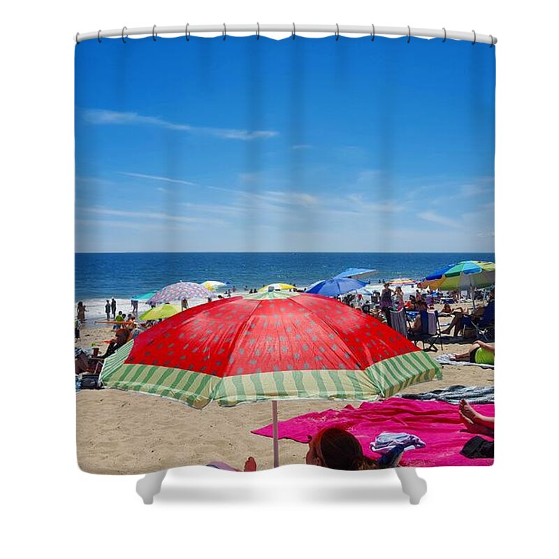 Beach Shower Curtain featuring the photograph Beach Day by Dani McEvoy