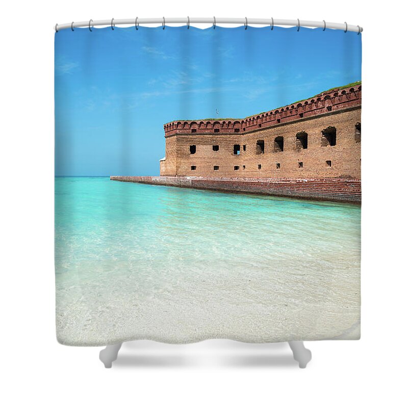 Dry Tortugas Shower Curtain featuring the photograph Beach Fort by Kristopher Schoenleber