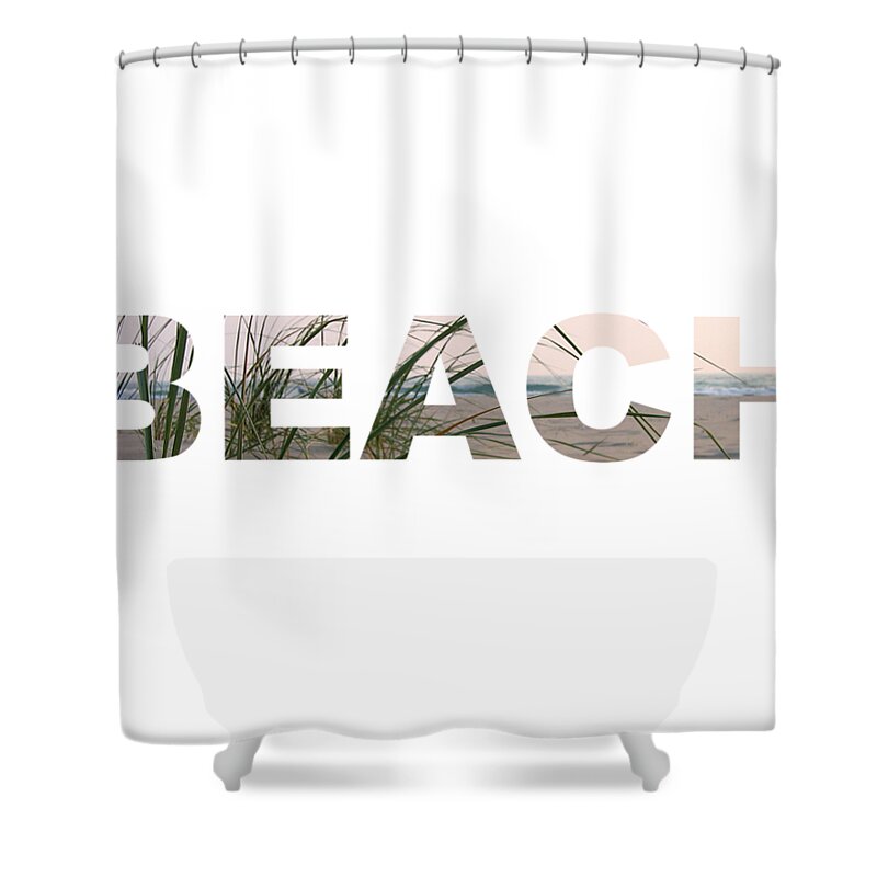 Beach Shower Curtain featuring the digital art Beach by Laura Kinker