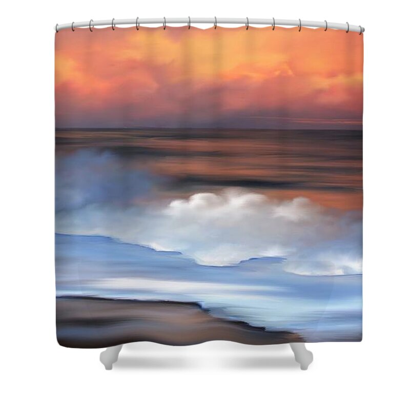 Anthony Fishburne Shower Curtain featuring the digital art Beach Oasis by Anthony Fishburne