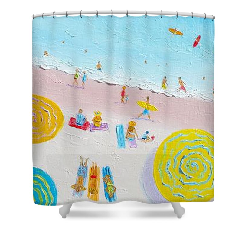 Beach Shower Curtain featuring the painting Beach Painting - The Simple Life by Jan Matson