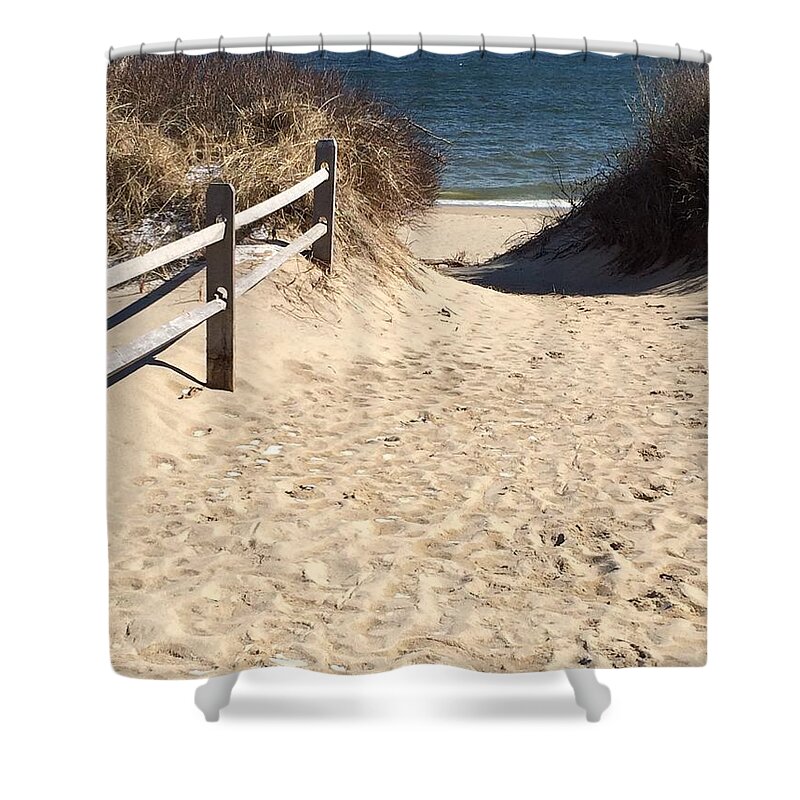 Beach Path Shower Curtain featuring the photograph Beach Path by Jim Gillen