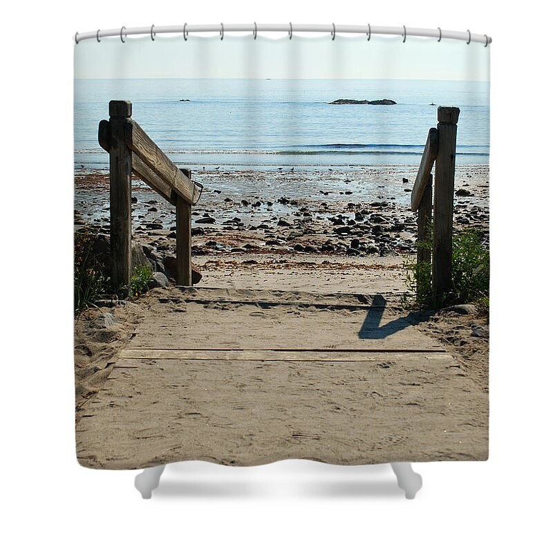 Beach Shower Curtain featuring the photograph Beach Path by Richard Gibb
