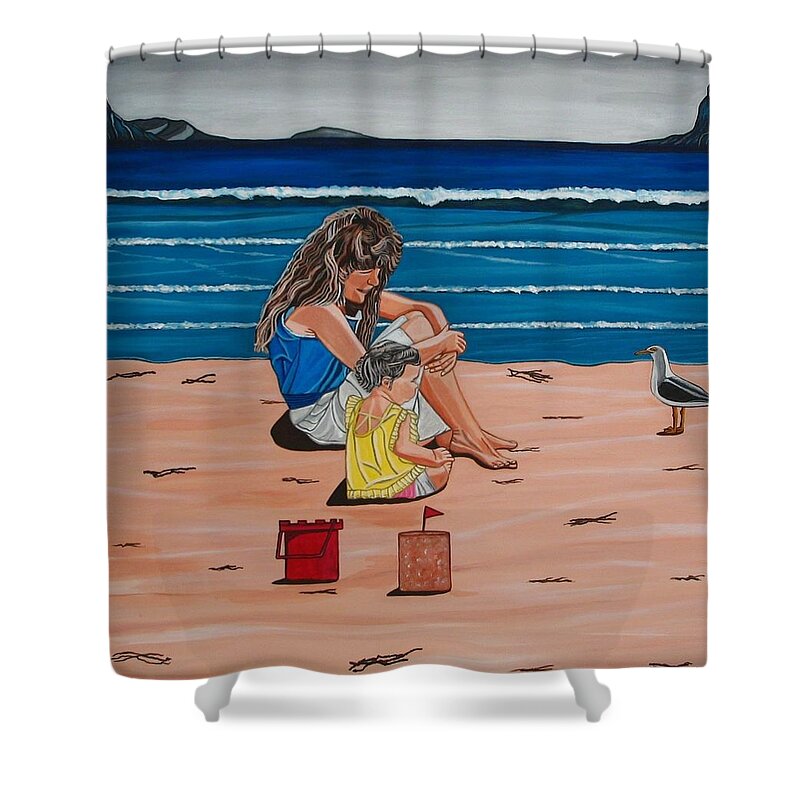  Shower Curtain featuring the painting Beach Serenade by Sandra Marie Adams