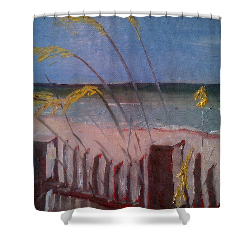 Beach Shower Curtain featuring the painting Beach by Sheila Romard