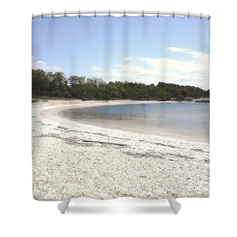 Beach Shower Curtain featuring the photograph Beach Solomons Island by Jimmy Clark