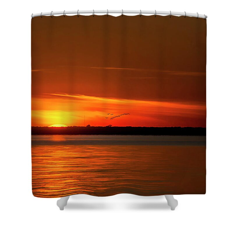 Sunset Shower Curtain featuring the photograph Beach Sunset by Cathy Kovarik