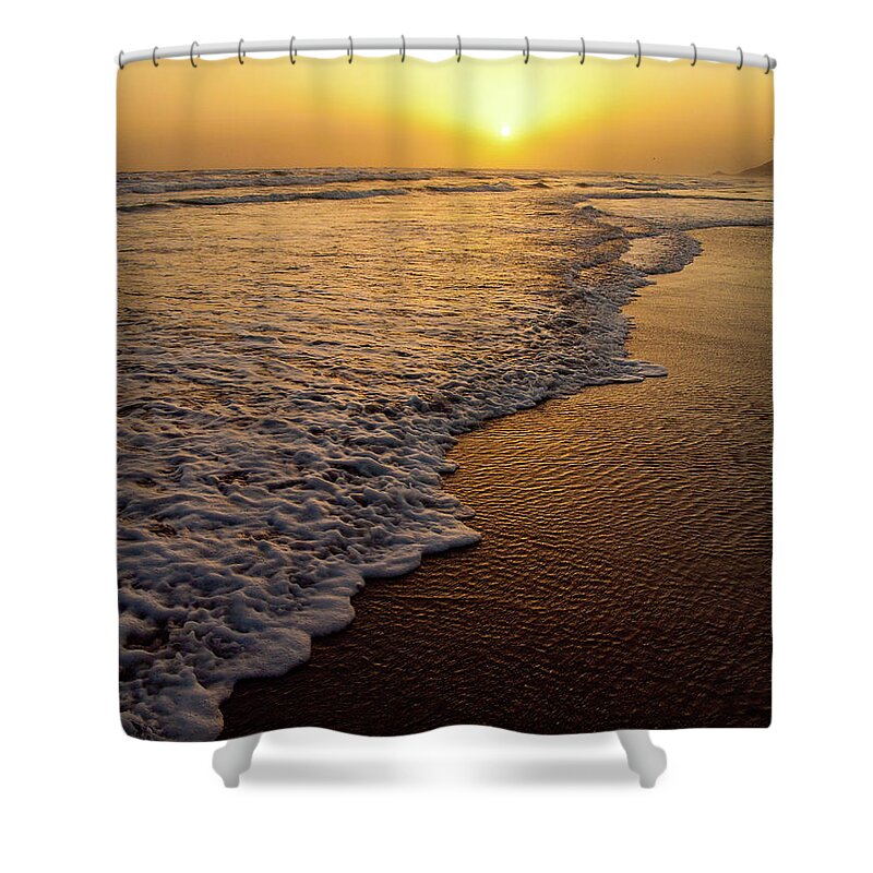 Beach Shower Curtain featuring the photograph Beach Sunset by Steven Myers
