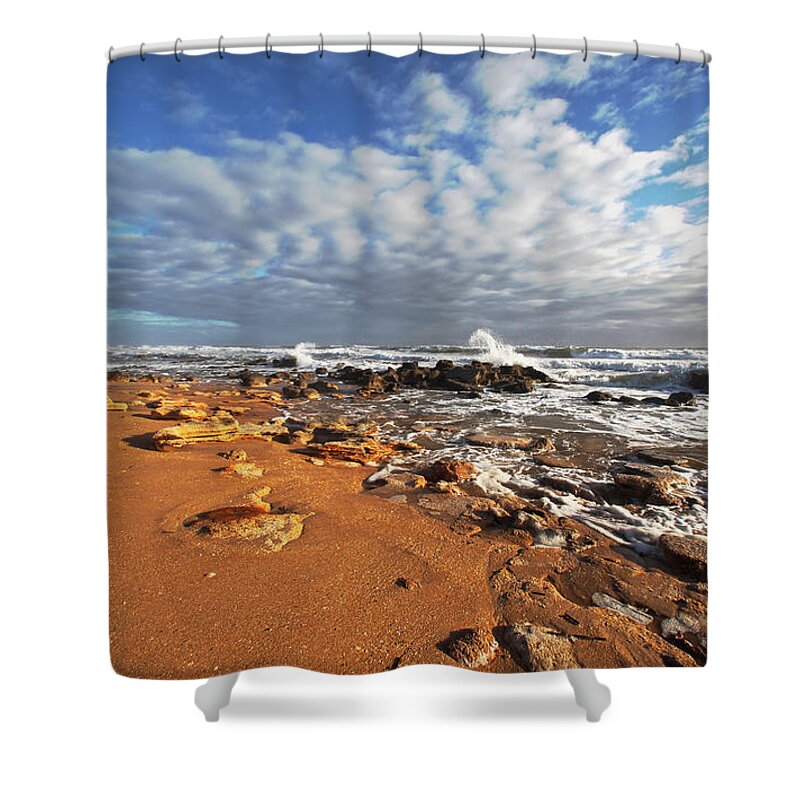  Waves Shower Curtain featuring the photograph Beach View by Robert Och