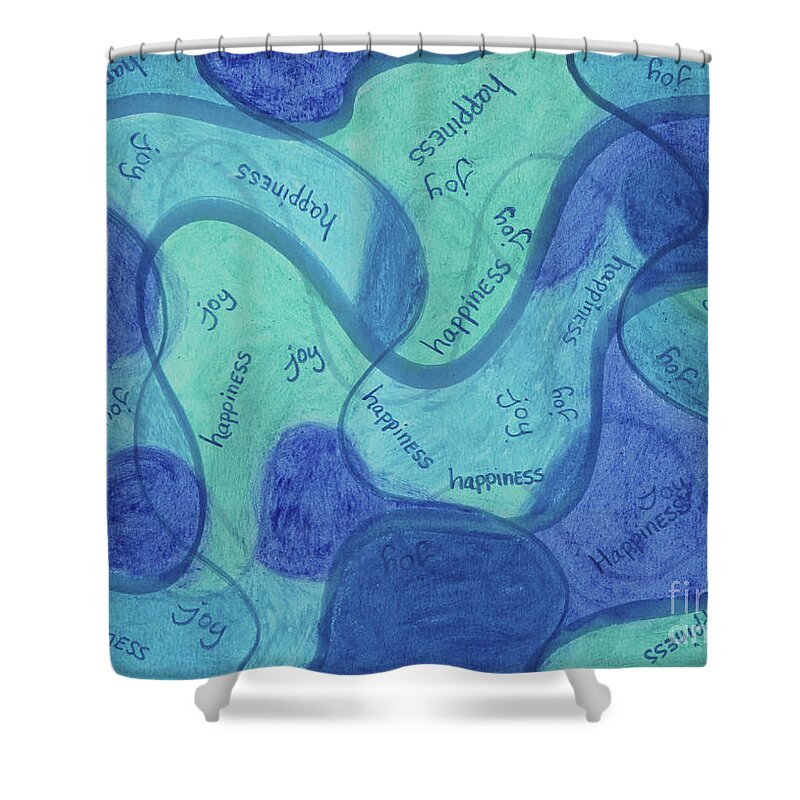 Joy Shower Curtain featuring the painting Beachy three by Annette M Stevenson