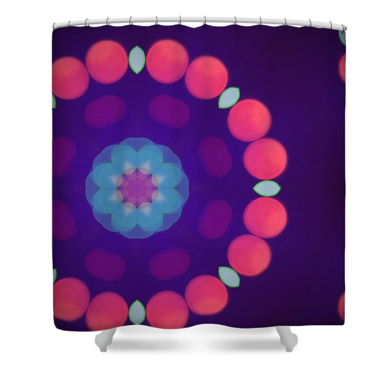 Flower Shower Curtain featuring the digital art Bead Mandala by Itsonlythemoon -