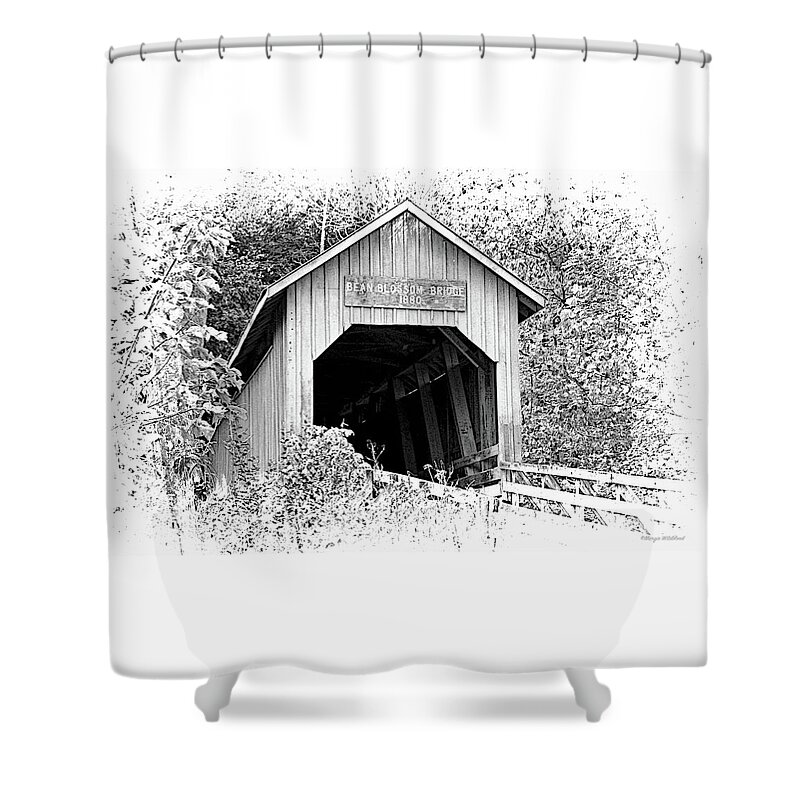  Shower Curtain featuring the photograph Bean Blossom Bridge by Margie Wildblood