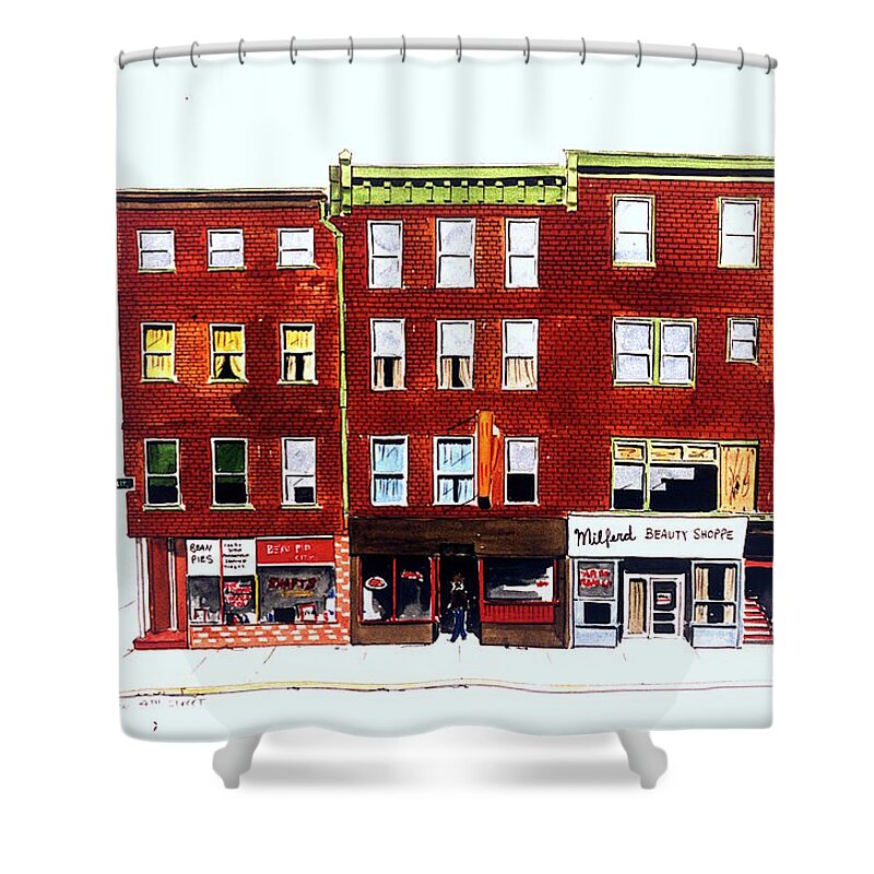 Wilmington De Shower Curtain featuring the painting Bean Pies by William Renzulli
