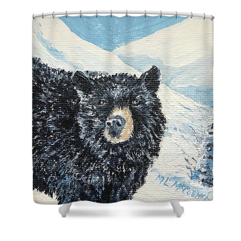Bear Shower Curtain featuring the painting Bear of the Tetons by ML McCormick