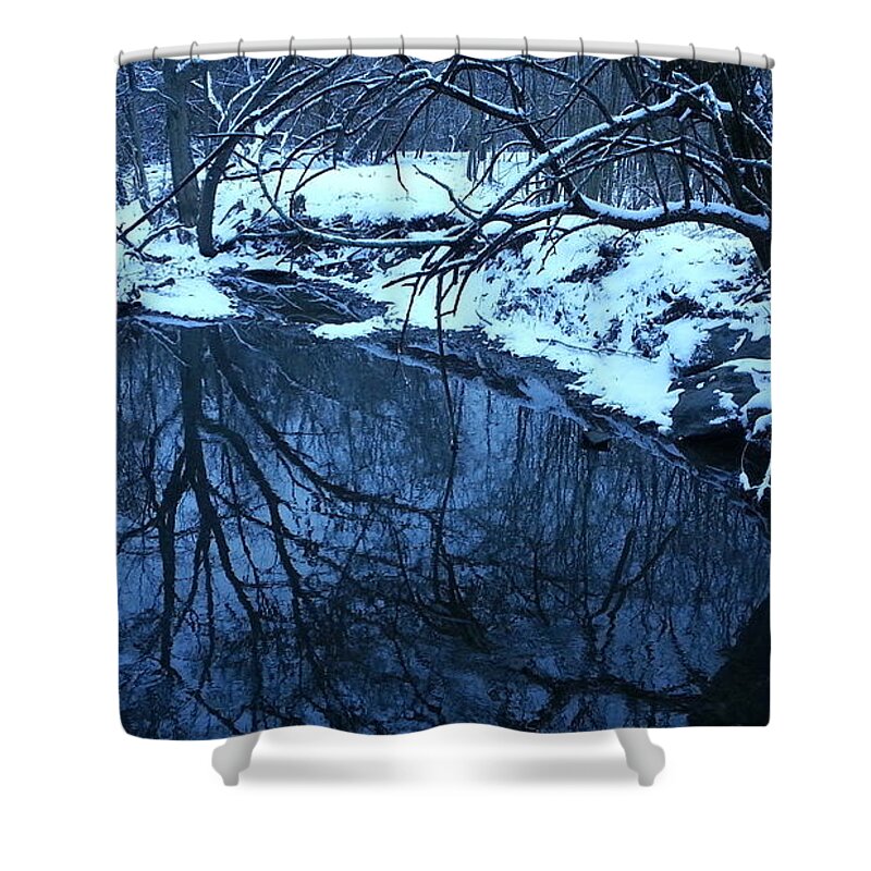 Winter Season Shower Curtain featuring the photograph Beargrass Creek on a Winter Evening by William Slider
