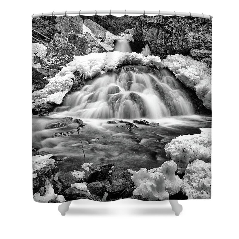 Waterfall Shower Curtain featuring the photograph Bear's Den Waterfall by Rob Davies