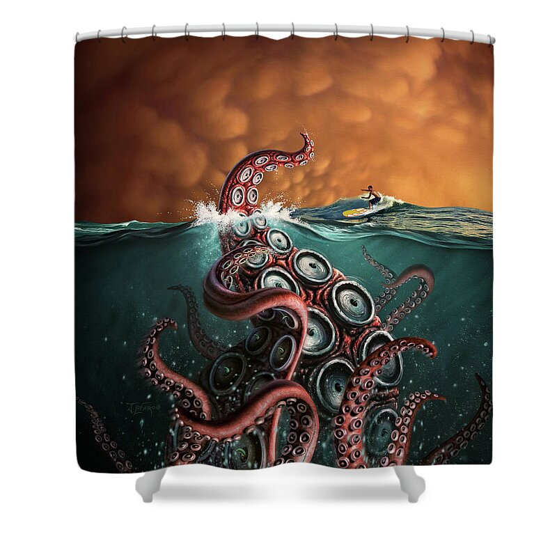 Giant Octopus Shower Curtains