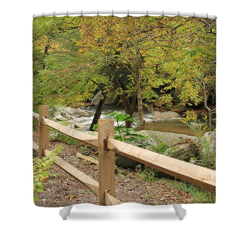 River Shower Curtain featuring the photograph Beautiful Broad River by Karen Ruhl