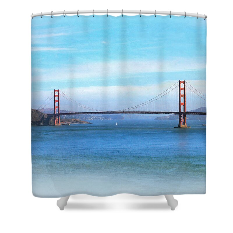 Beautiful Morning At The Golden Gate Shower Curtain featuring the photograph Beautiful Morning at the Golden Gate by Bonnie Follett