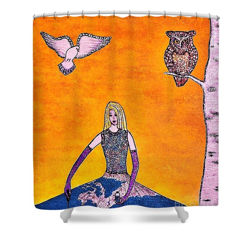 Beautiful Shower Curtain featuring the painting Beautiful morning by Jasna Gopic