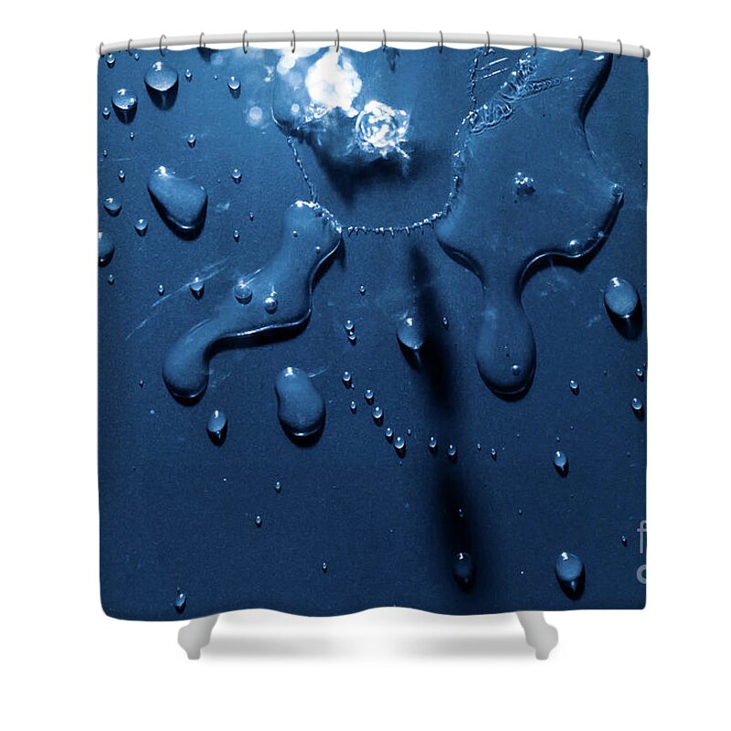 Splash Shower Curtain featuring the photograph Beautiful water splashes viewed from above by Simon Bratt