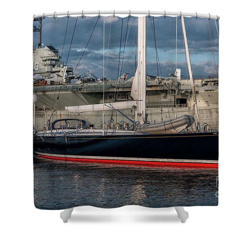 Uss Yorktown Shower Curtain featuring the photograph Beauty and the Beast by Dale Powell
