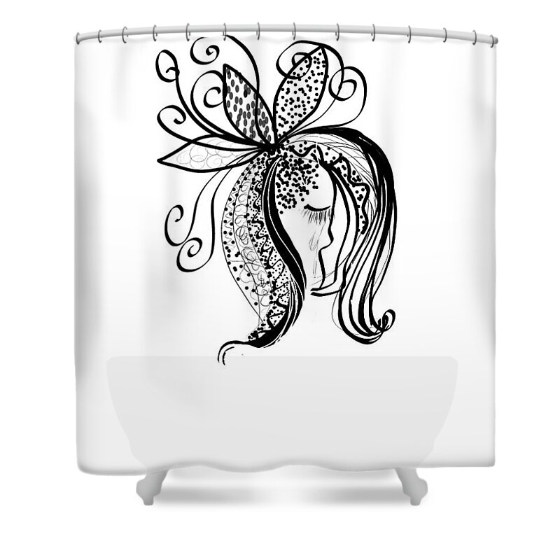 Woman Shower Curtain featuring the digital art Beauty in tears by Faashie Sha