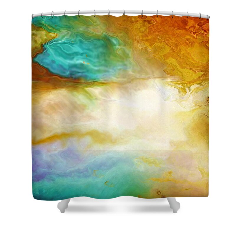 Abstract Art Shower Curtain featuring the painting Becoming - Abstract Art - Triptych 2 Of 3 by Jaison Cianelli