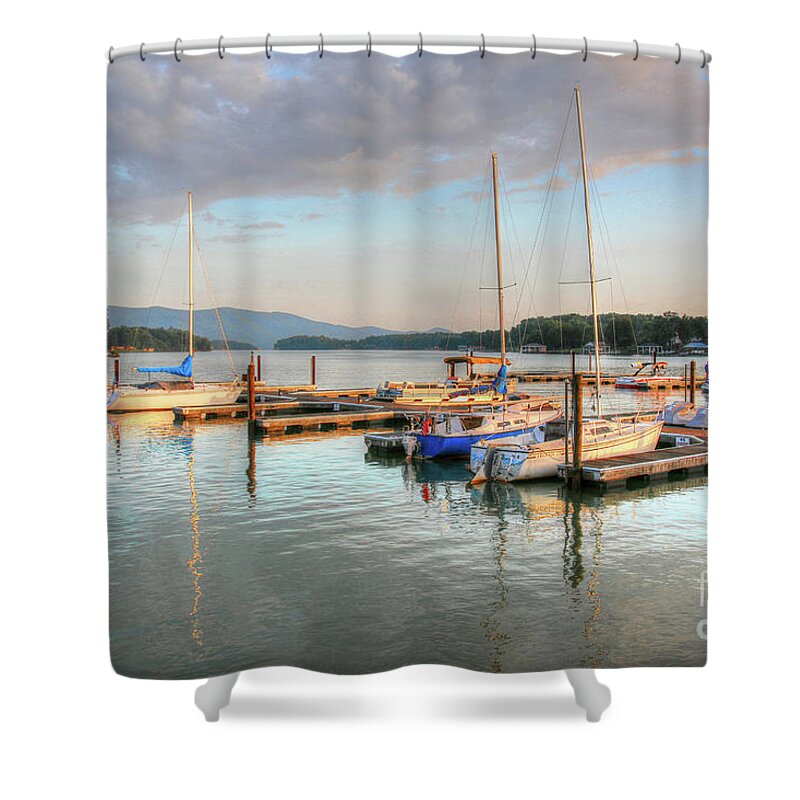 Smith Mountain Lake Shower Curtain featuring the photograph Bedford VA Virginia - Smith Mountain Lake - Sunset by Dave Lynch