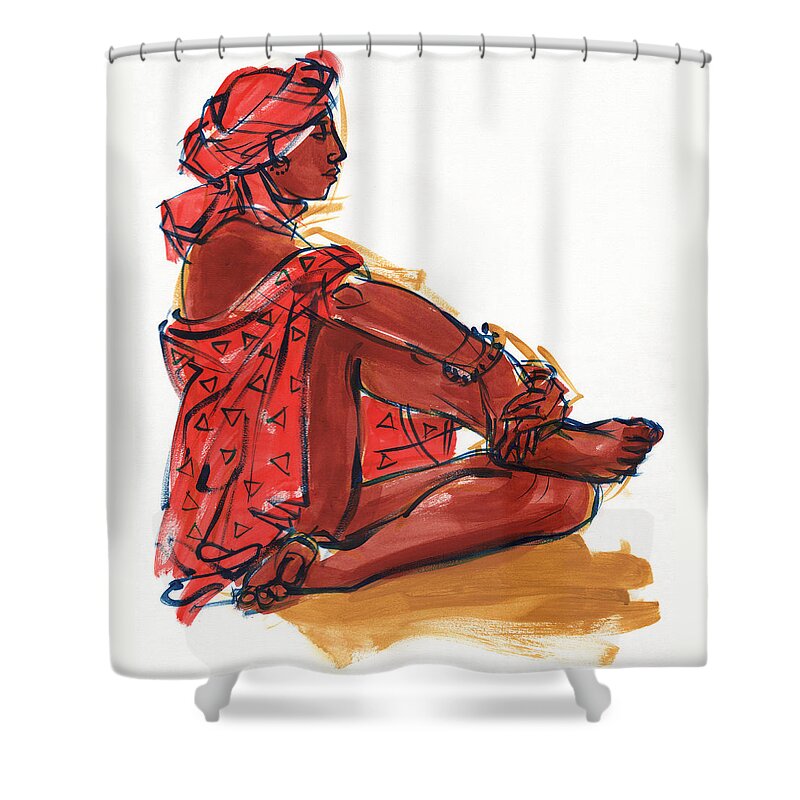 Figure Study Shower Curtain featuring the painting Equilibrium by Judith Kunzle
