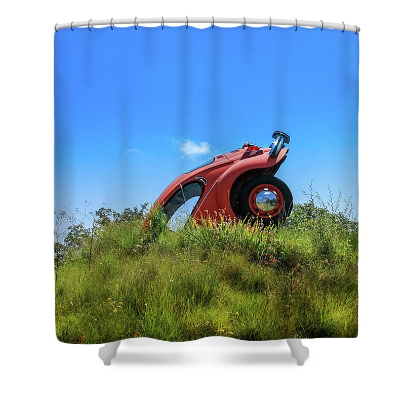 Volkswagen Shower Curtain featuring the photograph Beetle Underground by Micah Offman