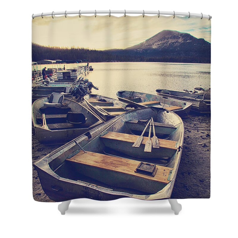 Lake Mary Shower Curtain featuring the photograph Before Another Day Disappears by Laurie Search
