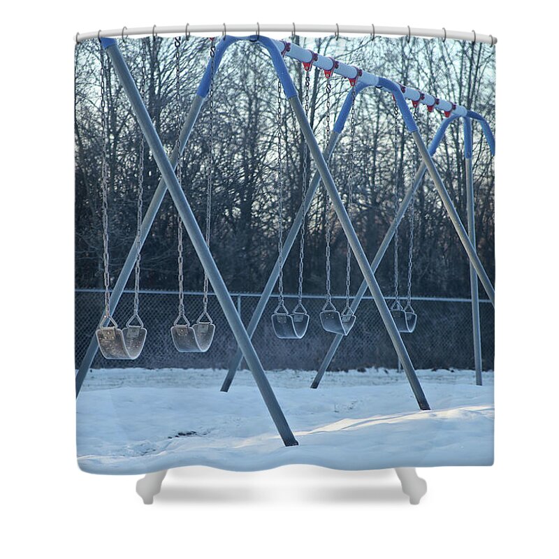Swing Shower Curtain featuring the photograph Before School by John Meader