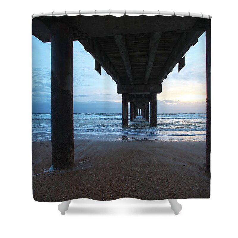 Pier Shower Curtain featuring the photograph Before the dawn by Robert Och