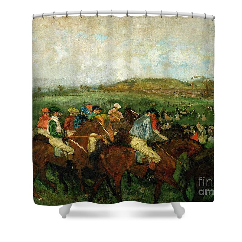 Gentlemen Race. Before The Departure Shower Curtain featuring the painting Before the Departure by Edgar Degas