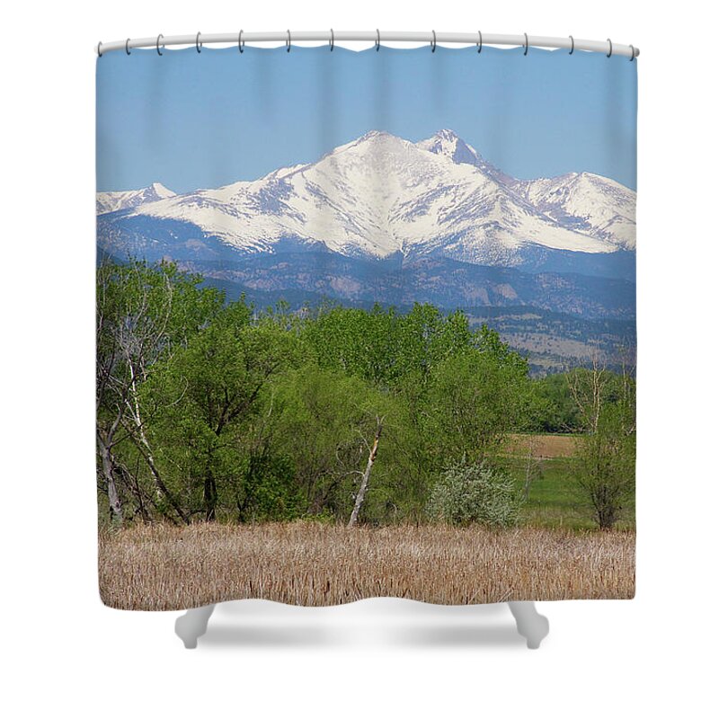 14ers Shower Curtain featuring the photograph Before The Melt Off Of the Rocky Mountains by James BO Insogna