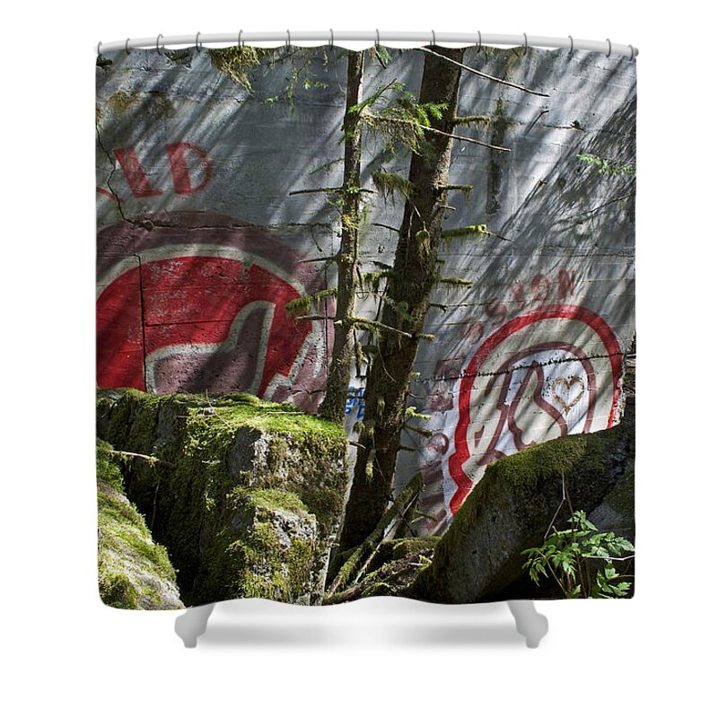 Wall Shower Curtain featuring the photograph Behind Broken Walls by Cathy Mahnke