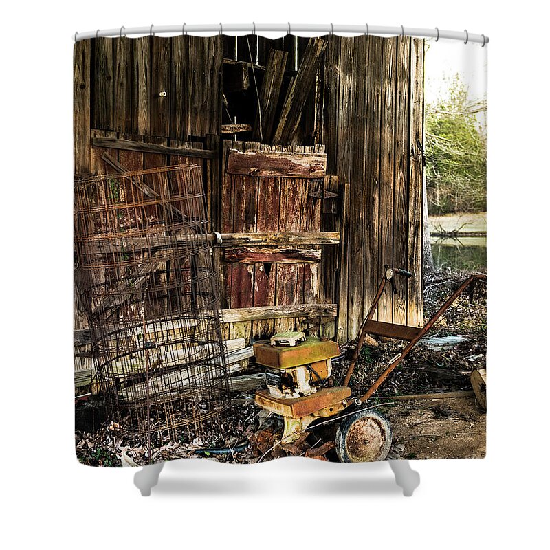 Barn Shower Curtain featuring the photograph Behind The Barn by Cynthia Wolfe