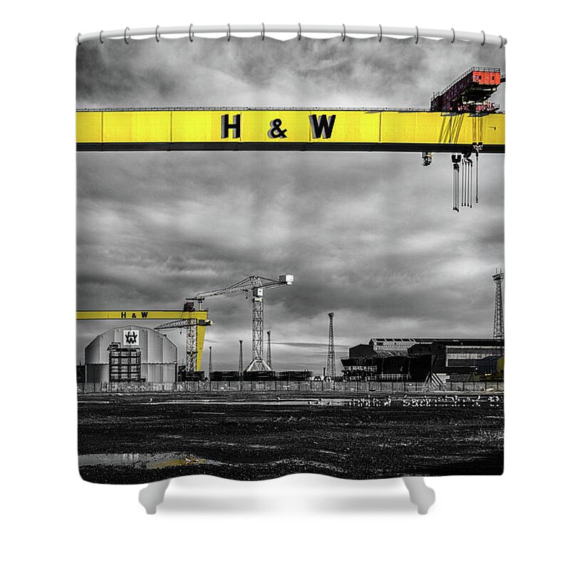 Belfast Shower Curtain featuring the photograph Belfast Shipyard 3 by Nigel R Bell