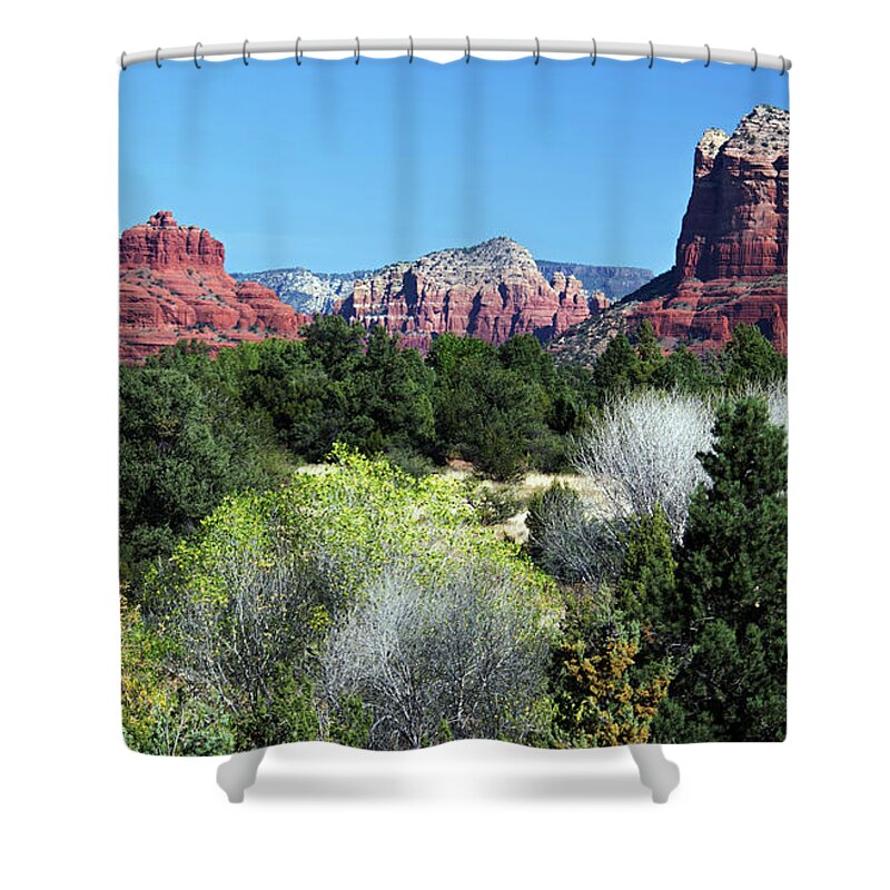 Bell Rock Shower Curtain featuring the photograph Bell Rock View 7650-101717-2cr by Tam Ryan