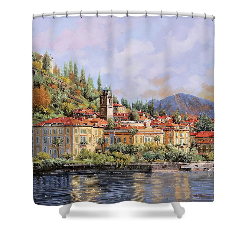 Bellagio Shower Curtain featuring the painting Bellagio by Guido Borelli