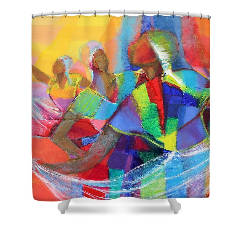 Cynthia Shower Curtain featuring the painting Belle Dancers II by Cynthia McLean