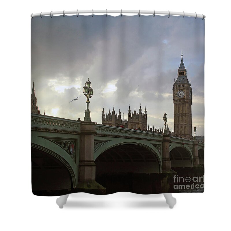 Bridge Shower Curtain featuring the photograph Ben And The Bridge by Sebastian Mathews Szewczyk